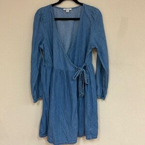 American Eagle womans Denim Wrap Dress size L